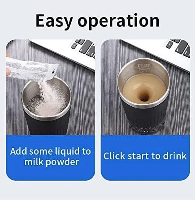 Alt view image 4 of 6 - USB Coffee Cup Rechargeable Heating Self Stirring Mixing Mug Warmer Coffee Capsule Cup (Black)