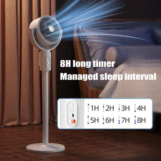 Alt view image 7 of 7 - 360 Circulation Quiet And Powerful Floor Fan Smart Oscillating Fan Portable Floor Fan Rechargeable USB Floor Fan For Bedroom Living Room Home Office(Charging Type)