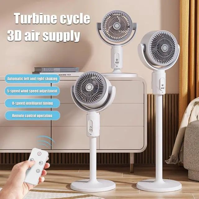 Alt view image 4 of 7 - 360 Circulation Quiet And Powerful Floor Fan Smart Oscillating Fan Portable Floor Fan Rechargeable USB Floor Fan For Bedroom Living Room Home Office(Charging Type)