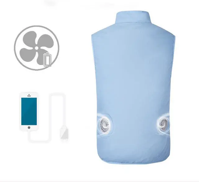 Alt view image 4 of 7 - Summer cooling fan clothing, USB charging with fan clothing, sun protection vest work clothes