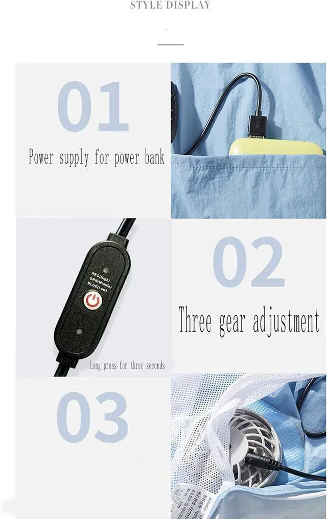 Alt view image 6 of 7 - Summer cooling fan clothing, USB charging with fan clothing, sun protection vest work clothes