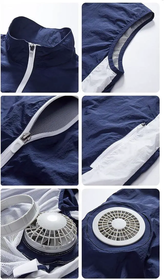 Alt view image 7 of 7 - Summer cooling fan clothing, USB charging with fan clothing, sun protection vest work clothes