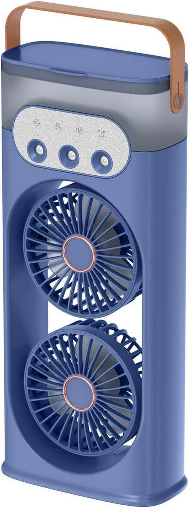 Main image of Leak Proof Humidifier Fan Triple-Nozzle Dual-Head Humidifying Spray Aromatherapy Sleep 180° Wide-Angle Airflow For Home Room Office,blue