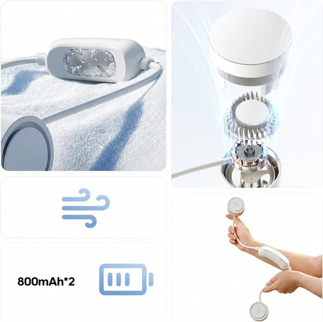 Alt view image 2 of 6 - Ventilateur de cou, Neck Fan With Cold Compress Function DQ-209Pro,pour les Voyages/Activités de plein air