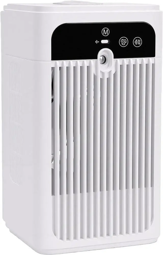 Alt view image 3 of 7 - Pomya Desktop Fan USB Rechargeable Portable Air Cooler Humidifier Mist Spray for Office Home Camping, 3000mAh Battery 500ml Tank Fast Cooling Hydrating Airflow