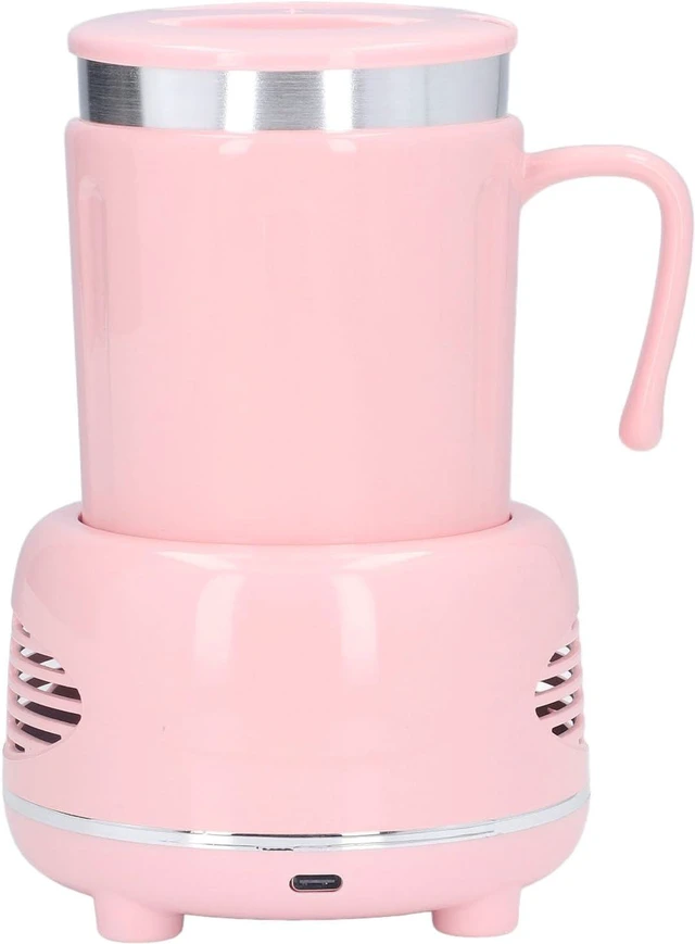 Alt view image 7 of 7 - Pssopp Electric Cup Cooler Warmer with Fast Cooling Heating and Curved Handle for Cold Drinks and Hot Coffee At Home Office (Pink)