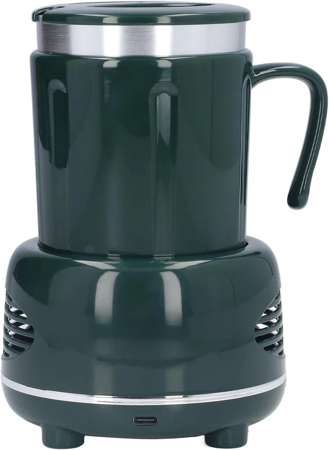 Alt view image 3 of 7 - Electric Cooler Warmer Cup, Fast Cooling Heating One Button Control Heated Coffee Mug, Desk Cup Warmer with Nonslip Pads for Coffee Beer Wine Home Office Restaurant (Green)
