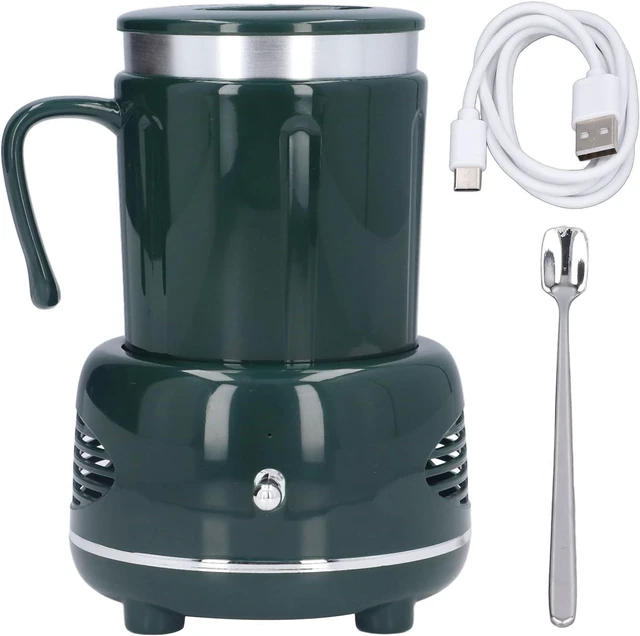 Alt view image 6 of 7 - Electric Cooler Warmer Cup, Fast Cooling Heating One Button Control Heated Coffee Mug, Desk Cup Warmer with Nonslip Pads for Coffee Beer Wine Home Office Restaurant (Green)