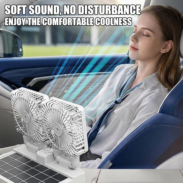 Alt view image 7 of 7 - USB/Solar Powered Effective Airflows Fan Ventilator Air Circulation Eliminates Odors Cooling and Heat Dissipation Solar Car Ventilation Fan
