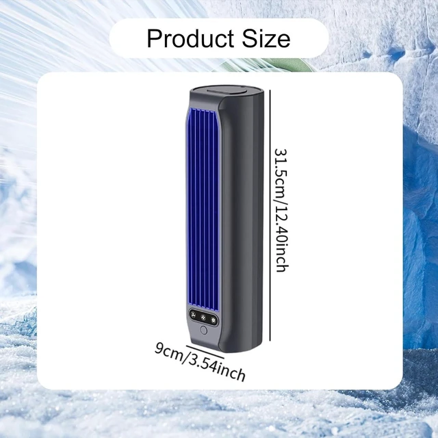Alt view image 2 of 7 - Tower Fan USB Rechargeable Desk Fan Bladeless Portable Quiet Cooling Fan with Three Speeds and Brushless Motor Air Circulation Suitable for Bedroom, Gray