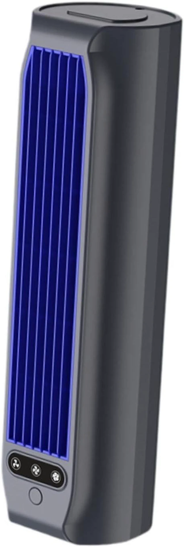 Alt view image 7 of 7 - Tower Fan USB Rechargeable Desk Fan Bladeless Portable Quiet Cooling Fan with Three Speeds and Brushless Motor Air Circulation Suitable for Bedroom, Gray
