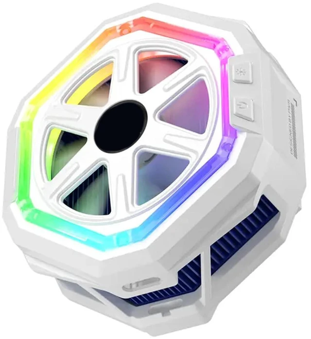 Alt view image 7 of 7 - Cellphone Coolers LED Light Phone Cooling Fan Phone Radiator with Larger Cooling Area for Game Playging Vloggings Fan