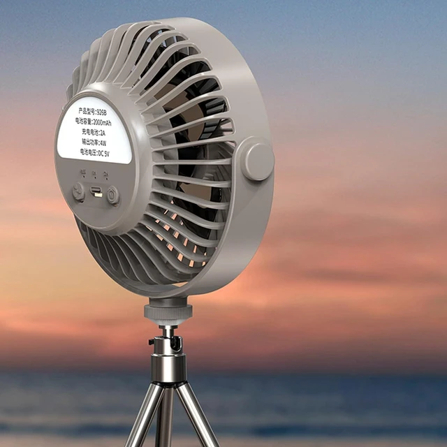 Alt view image 3 of 7 - 3-Speed USB Charging Table Fan Night Light Ceiling Fan Canopy with Remote Control + Tripod Must Have Item for Table for Bedroom Oscillating Outdoor Rechargeable