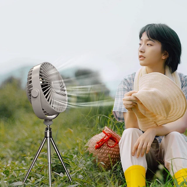 Alt view image 7 of 7 - 3-Speed USB Charging Table Fan Night Light Ceiling Fan Canopy with Remote Control + Tripod Must Have Item for Table for Bedroom Oscillating Outdoor Rechargeable