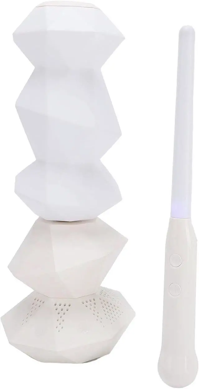 Alt view image 2 of 7 - Hyuduo Remote Control Music Night Light Speaker Lamp with Color Changing Rotating Crystal Wand for Gaming Bedroom Desk Ambiance (White)