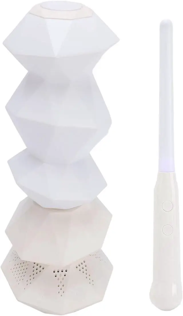 Alt view image 3 of 7 - Hyuduo Remote Control Music Night Light Speaker Lamp with Color Changing Rotating Crystal Wand for Gaming Bedroom Desk Ambiance (White)