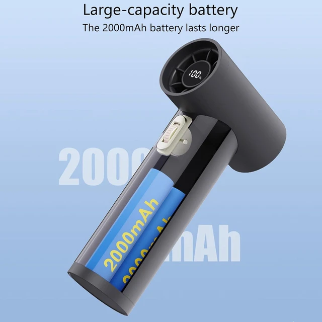 Alt view image 6 of 7 - Portable Handheld Fan 100 Speed Cooling Fan Rechargeable Multifunction Travel Cooling For Outdoor Travel Use