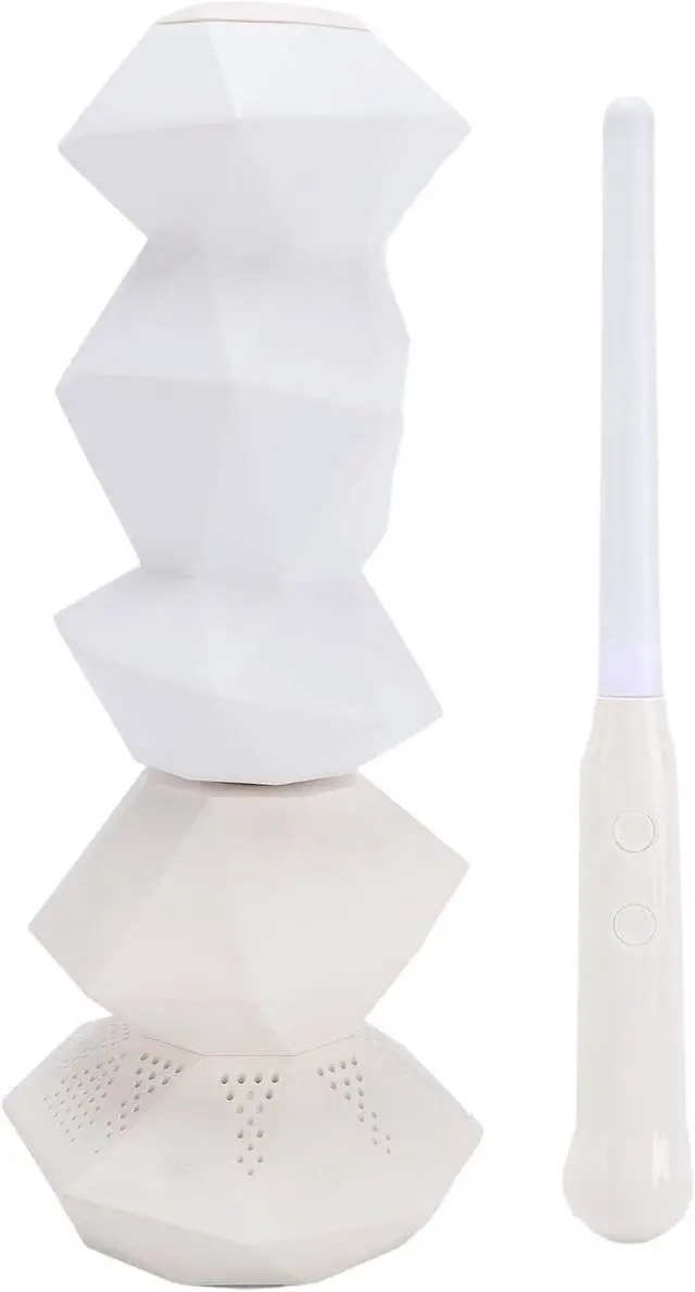 Alt view image 4 of 7 - Hyuduo Remote Control Music Night Light Speaker Lamp with Color Changing Rotating Crystal Wand for Gaming Bedroom Desk Ambiance (White)