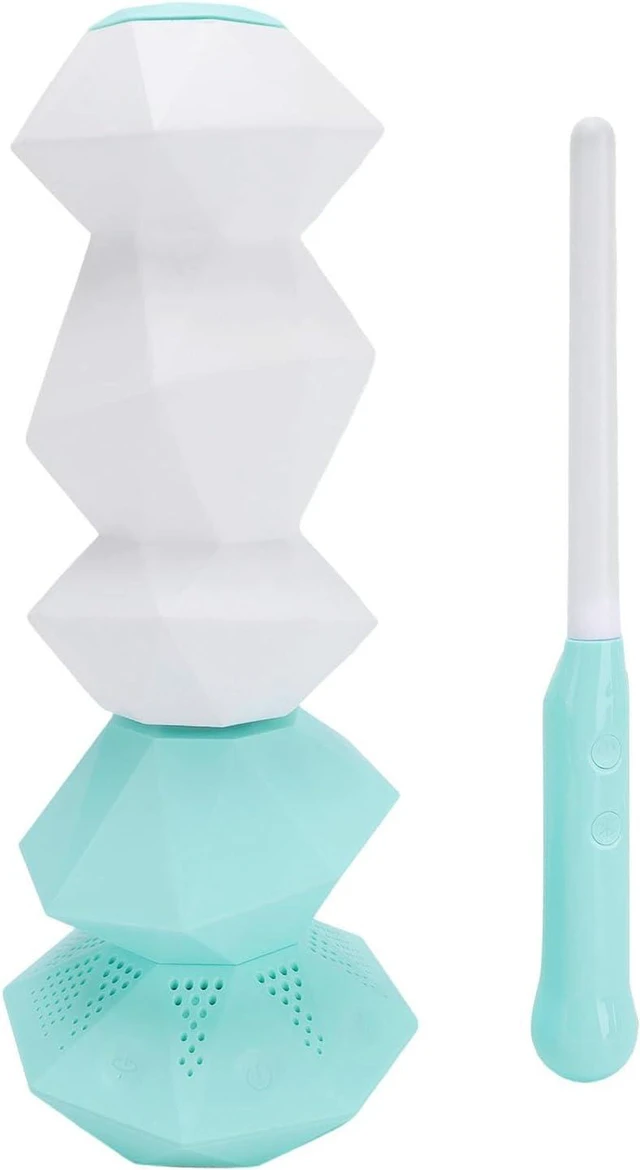 Alt view image 3 of 7 - Hyuduo Remote Control Music Night Light Speaker Lamp with Color Changing Rotating Crystal Wand for Gaming Bedroom Desk Ambiance (Green)