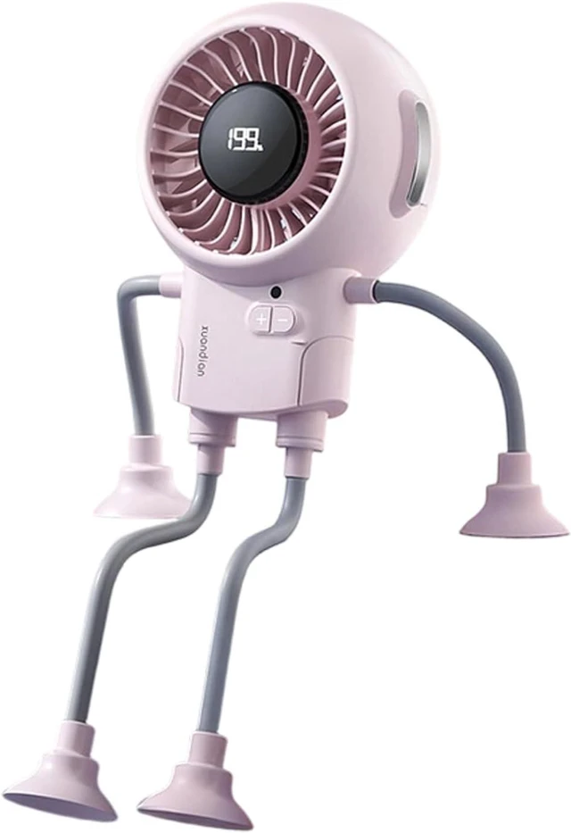 Main image of PANGBOER Adorable Desktop Electric Fan with Digital Temperature Display 5W Energy 360 Movement for Window Installation Long Battery Life Fan