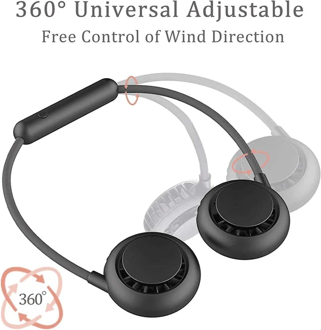 Alt view image 3 of 6 - Speed Hanging Fan, Neck Fan Multicolor, Bladeless Hands Free Cooling, 3 Speeds USB Outdoor(Pink)