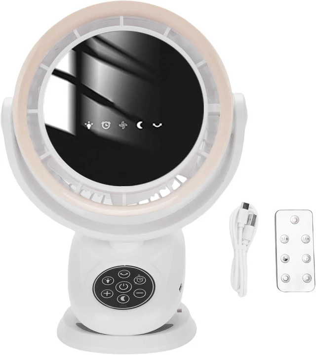 Alt view image 6 of 7 - BTSEURY Portable Fan with Clamp, 5 Speed Adjustable, Auto Oscillating, Quiet, Remote Control, LED Display, Timer, Night Light, for Home Office Camping Travel