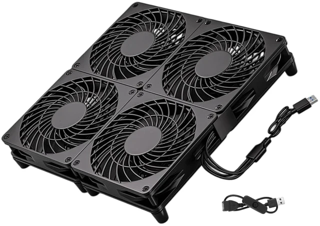 Alt view image 3 of 7 - 1Pc 12Cm Quiet USB Fan with Vibrations Absorbing Pads for Receiver and Router Cooling USB Cooling Fan