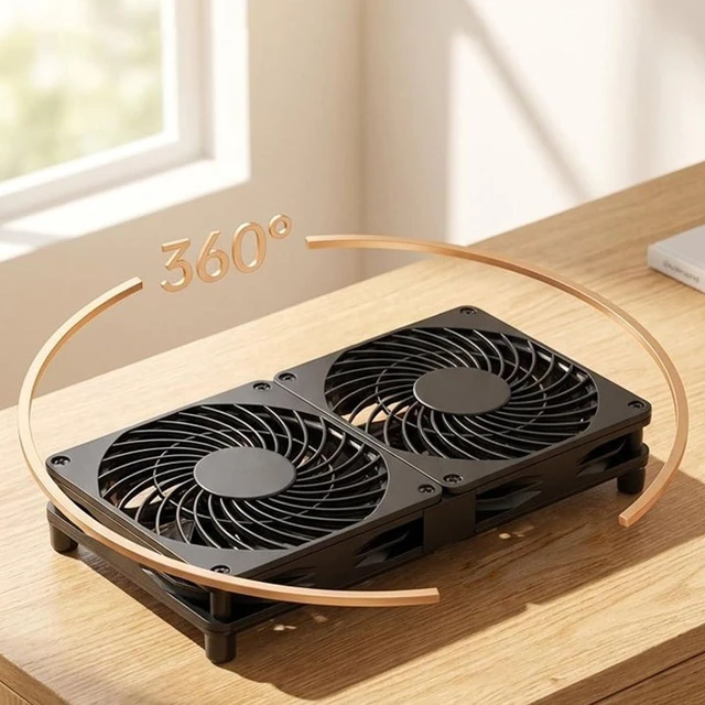 Alt view image 4 of 7 - 1Pc 12Cm Quiet USB Fan with Vibrations Absorbing Pads for Receiver and Router Cooling USB Cooling Fan