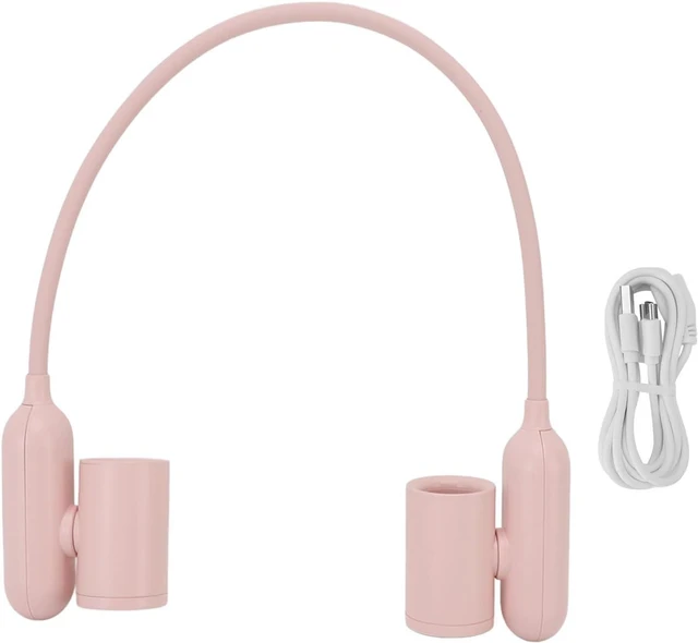 Main image of Portable Neck Fan USB Rechargeable 3 Speeds Battery Operated Wearable Personal Fan Strong Wind Quiet Lightweight for Home Office Travel ABS Material 375g (Pink)
