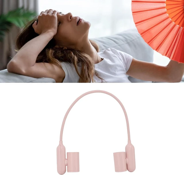 Alt view image 3 of 7 - Portable Neck Fan USB Rechargeable 3 Speeds Battery Operated Wearable Personal Fan Strong Wind Quiet Lightweight for Home Office Travel ABS Material 375g (Pink)