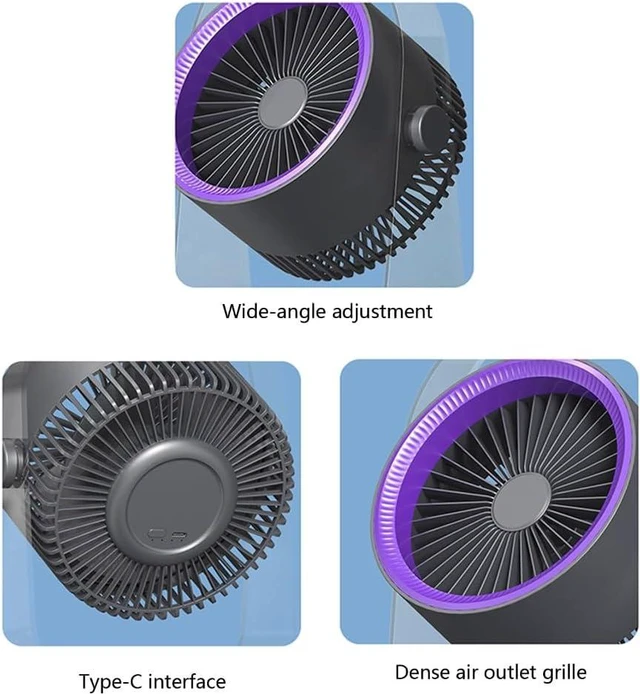Alt view image 3 of 7 - Portable 2000mAh Battery Operated Fan Electric USB Rechargeable Wall Mounted Cooling Fan for or Home
