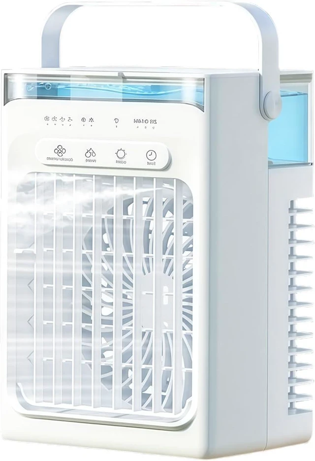 Main image of Portable Air Cooling Fan with 2 Nozzles Fast Speed Wind Low Noise ABS Texture Suitable for Bedroom and Workspaces USB Air Refrigerator