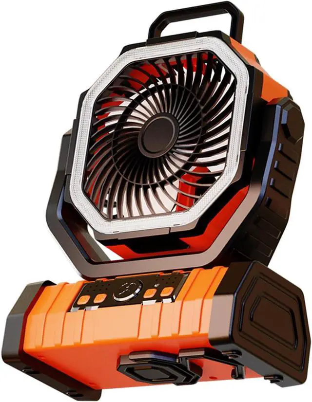 Alt view image 4 of 7 - USB Rechargeable Fan 20000mah with LED Light and Quiet Suitable for Camping and Travel Camping Fan
