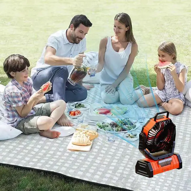 Alt view image 6 of 7 - USB Rechargeable Fan 20000mah with LED Light and Quiet Suitable for Camping and Travel Camping Fan