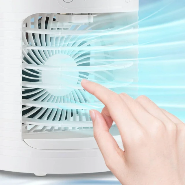 Alt view image 2 of 7 - Portable Spray Fan Refillable USB Desk Fan Quiet Cooling Appliance for Bedside