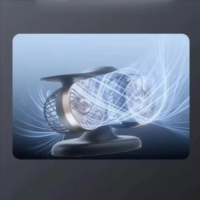 Alt view image 7 of 7 - Bedroom Cooling Fan Plastic Texture with Double Head Suitable for Outdoor Use