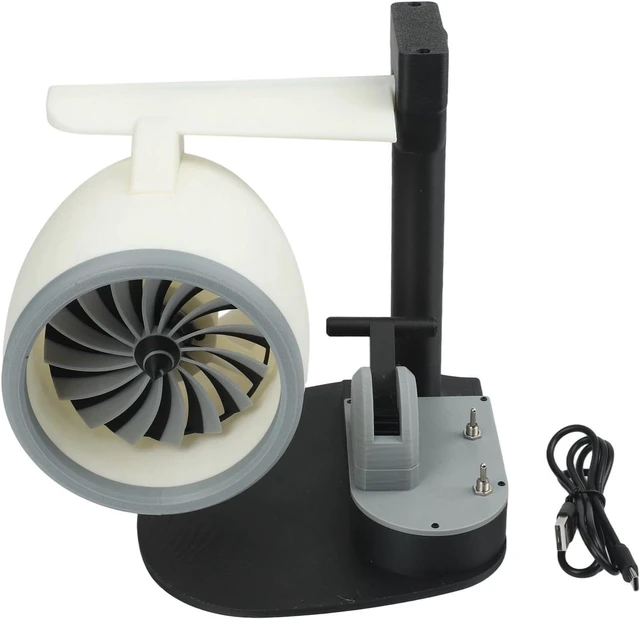Alt view image 2 of 7 - Usb Desktop Fan Home Humidifier Creative Aircraft Quiet Format Office Cooling Desk Decor Blue Engine with Flexible Airflow Red Led Light(Red)