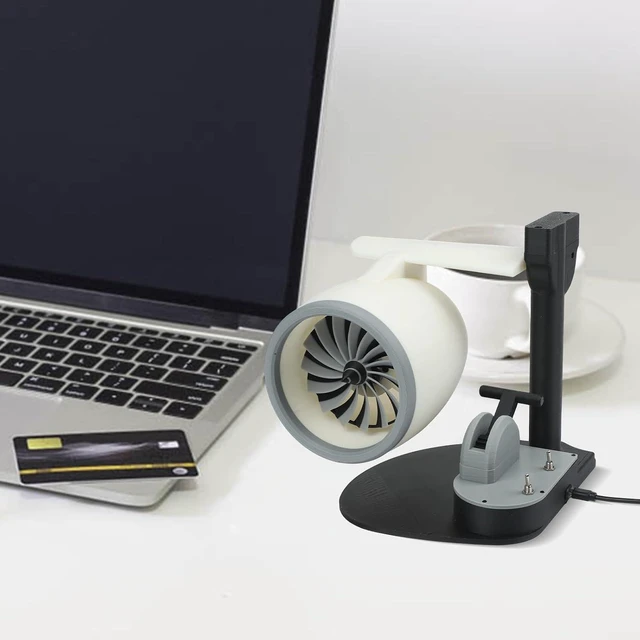 Alt view image 7 of 7 - Usb Desktop Fan Home Humidifier Creative Aircraft Quiet Format Office Cooling Desk Decor Blue Engine with Flexible Airflow Red Led Light(Red)