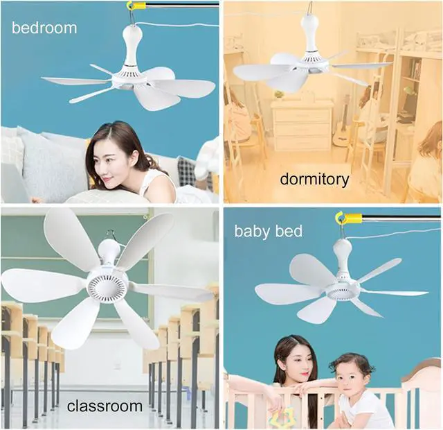 Alt view image 2 of 7 - 16.5Inch USB Powered Hanging Fan with Switches for Camping Tent and Indoor Use