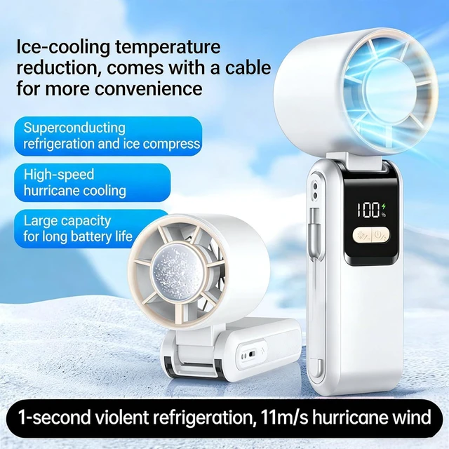 Alt view image 3 of 7 - Portable Desk Fan with Digital Display 0-199 Adjustable Speed Quiet for Home Use Small Handheld Fan