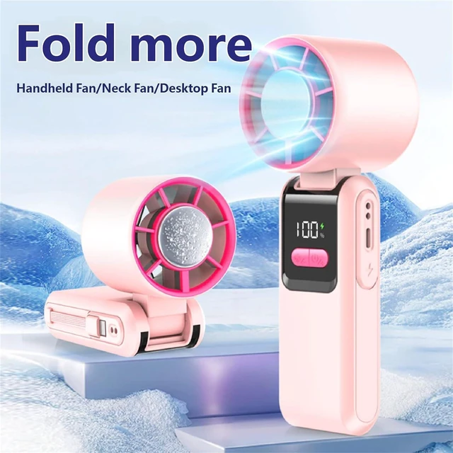 Alt view image 5 of 7 - Portable Desk Fan with Digital Display 0-199 Adjustable Speed Quiet for Home Use Small Handheld Fan