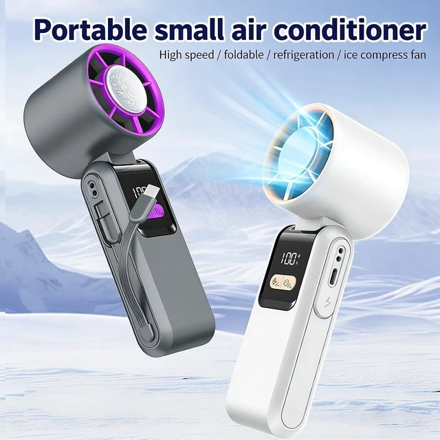 Alt view image 4 of 7 - Portable Desk Fan with Digital Display 0-199 Adjustable Speed Quiet for Home Use Small Handheld Fan