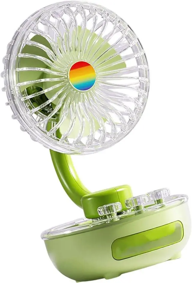 Main image of Portable Desktop Fan USB Rechargeable Desk Outdoor Desk Fan with LED Light 3 Speed Portable Desktop for Bedroom