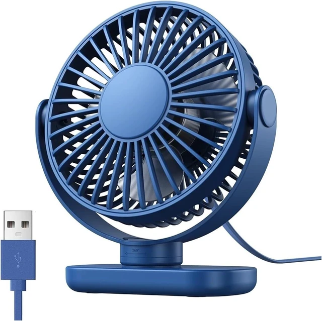 Main image of Handheld fans, Portable Mini USB Desk Fan 360°Rotation 3 Speeds Powerful Airflow Small Cooling For Bedroom Home Office Desktop(Blue)