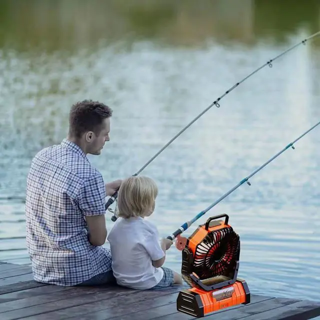 Alt view image 5 of 7 - Fishing Fan 20,000 MAh Four-Speed Adjustable Directional USB Rechargeable Shaking Head