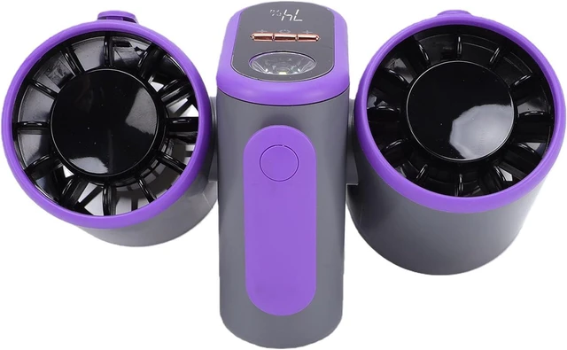 Main image of Dual Head Waist Fan, USB Rechargeable Portable Cooling Fan with 8000mAh Power Bank LCD Display 3 Speeds Oscillation Light, for Outdoor Camping Office Bedroom Home Use
