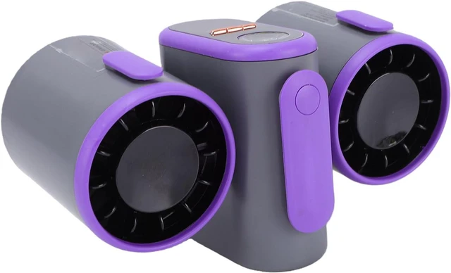 Alt view image 2 of 7 - Dual Head Waist Fan, USB Rechargeable Portable Cooling Fan with 8000mAh Power Bank LCD Display 3 Speeds Oscillation Light, for Outdoor Camping Office Bedroom Home Use