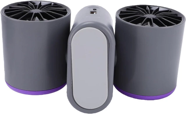 Alt view image 7 of 7 - Dual Head Waist Fan, USB Rechargeable Portable Cooling Fan with 8000mAh Power Bank LCD Display 3 Speeds Oscillation Light, for Outdoor Camping Office Bedroom Home Use