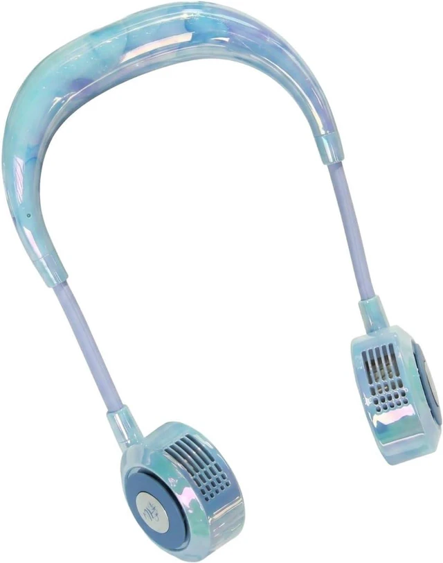 Main image of Wearable Wearable Cooling Fan Portable Neck Ventilation Fan USB g for Outdoor, Travel, Sports, Ice Blue Sky, 160x250x35mm