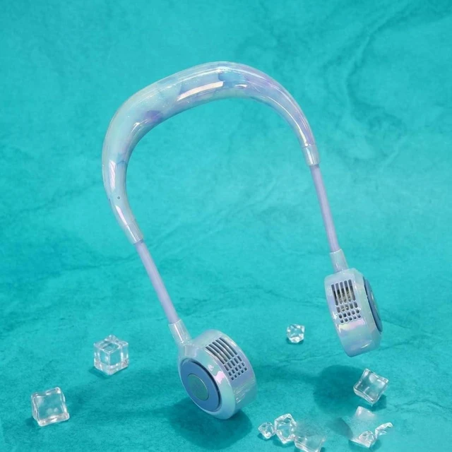 Alt view image 3 of 7 - Wearable Wearable Cooling Fan Portable Neck Ventilation Fan USB g for Outdoor, Travel, Sports, Ice Blue Sky, 160x250x35mm